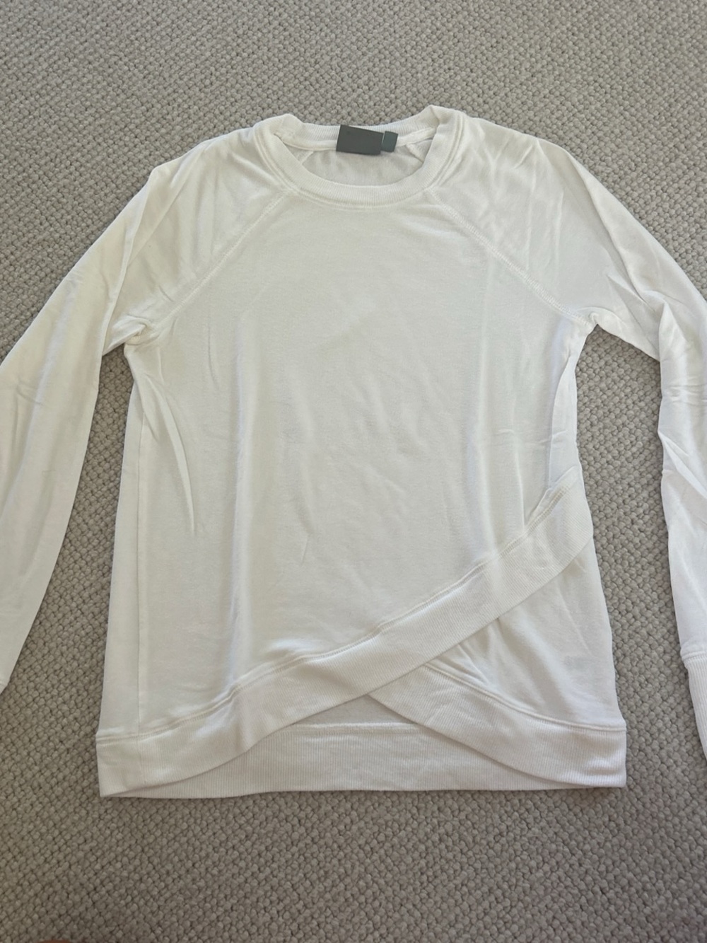 Athleta White Crewneck Pullover Swetshirt